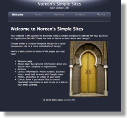 Noreen's Simple Sites, Noreen Walker, Ann Arbor MI: Sample page