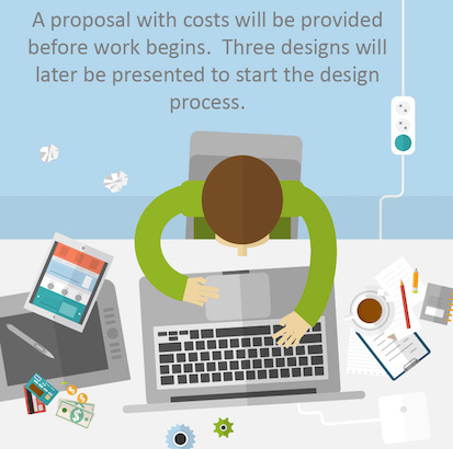 A proposal with costs will be provided before work begins. Three designs will later be presented to start the design process.